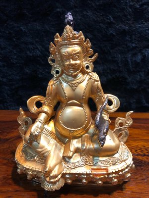 『華山堂』 尼泊爾回流藏傳密宗 藏傳黃財神 針巴拉 黃財神菩薩 銅鎏金密宗佛像 佛教 法王 圓滿開光加持