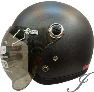 《JAP》GP5 307 泡泡鏡復古帽 小帽體 消光鐵灰 素色 復古式 安全帽 全可拆