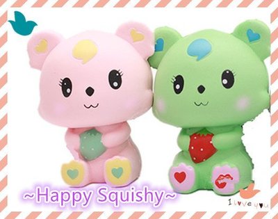 ~Happy Squishy~ 最新款 Lei Lei 棉花糖兔 軟軟超級慢回彈Squishy(綠色款)（獨家款）