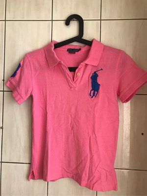 RALPH LAUREN M號粉色polo衫，約八成五新