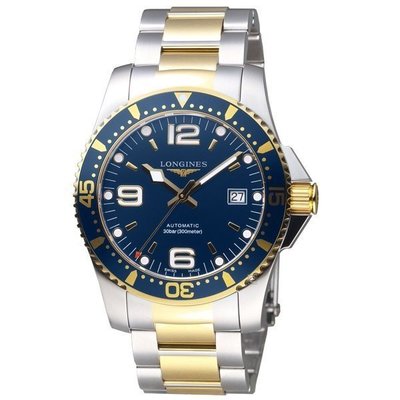 L37423967 LONGINES 浪琴 深海征服者300米潛水機械錶 雙色藍
