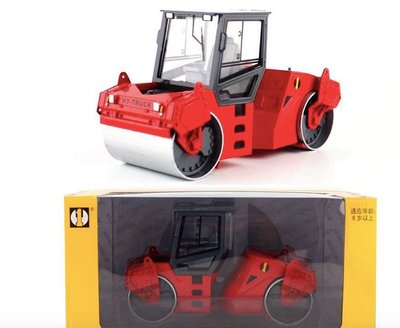 華一合金工程模型兒童玩具汽車1:25金屬雙鋼輪壓路機卡車