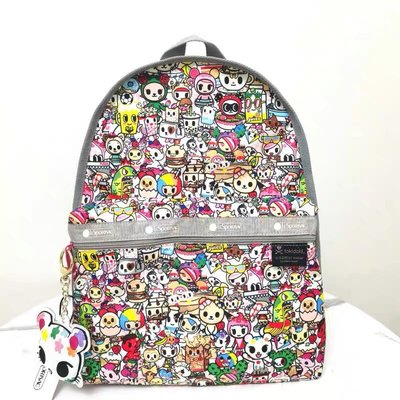 Lesportsac x tokidoki 公仔系列 降落傘防水包 雙肩後背包 7812 限量款 後背包