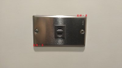 [ 莫那享 ] 工業風 白鐵 開關 插座 電料 蓋板 面板 雙孔單插 (深灰色) A-166