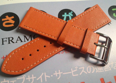 Kris錶配~ 原廠款 HERMES 愛馬仕 H 系列 橙色小牛皮 錶帶 20mm和16mm兩種尺寸多色