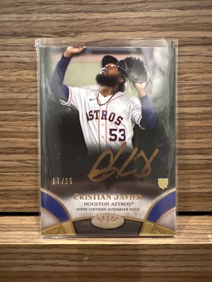 2021 Topps Tier One Break Out Bronze Ink /25 Cristian Javier Rookie Auto RC 卡面簽