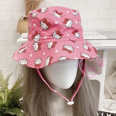 ♥小公主日本精品♥Hello Kitty 大帽沿遮陽防曬帽 漁夫帽~8