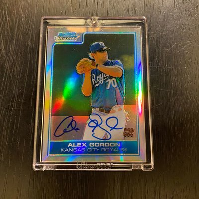 美國職棒MLB 2006 Bowman Chrome Alex Gordon Auto RC Refractor 親筆簽名 球卡#458/500