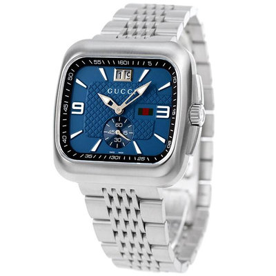 GUCCI  古馳 YA131318 手錶 40mm 藍色面盤 藍寶石鏡面 不鏽鋼錶帶 女錶 男錶