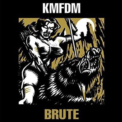 稀有絕版黑膠唱片 德國KMFDM樂團 BRUTE  工業重金屬LP搖滾龐克雙翹滑板面輪架 長短袖男女衣服恐怖經典復古人物