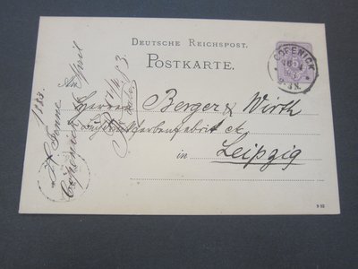 【雲品6】德國Germany 1883 prepaid stamped post card 庫號#DX07 1295