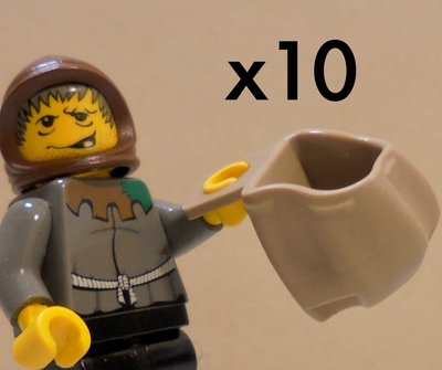 10件合售【LEGO樂高】深米色Dark Tan後背式開口大背包 Backpack