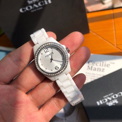 NaNa代購 COACH 手錶 陶瓷手錶 上手超好看 精緻小巧 鑽刻度女錶 禮品盒包裝 送人自用首選