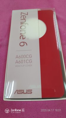 華碩asus zenfone6 A600cg/A601cg原廠視窗透視皮套/保護套。電池蓋，後蓋，紅色。