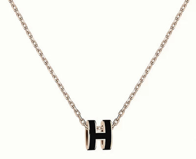 [現貨在台］Hermes Mini Pop H 項鍊 黑玫瑰金 VIP限定版 附購證 最新限定迷你款
