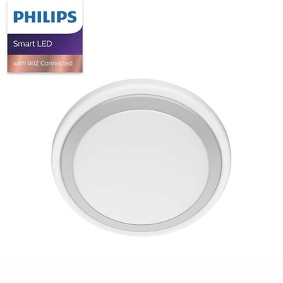 Philips 飛利浦 WiZ 慕心智慧 LED 吸頂燈 銀色 (PW009)【行車達人】