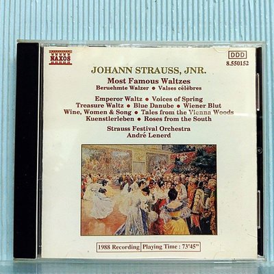 [ 南方 ] CD  J.STRAUSS JNR : MOST FAMOUS WALTZES  TC65
