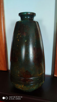 銅花瓶，日本回流銅器，綠斑銅老瓶，名家全品，有款見圖，銅花瓶