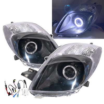 卡嗶車燈 適用於 TOYOTA 豐田 XP90 MK2 05-08 光導LED光圈HID魚眼 V2 大燈 黑框