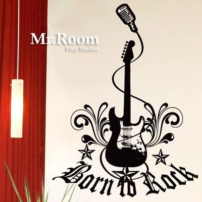 ☆ Mr.Room 空間先生創意 壁貼 音樂 搖滾電吉它 (MS011) 高品質 龐克 重金屬 搖滾 黑金 死金