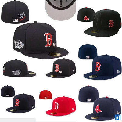 101潮流2023mlb新款棒球帽波士頓紅襪隊字母刺繡嘻哈全封閉通用平檐帽