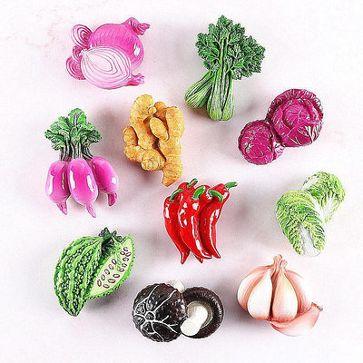 立體仿真蔬菜冰箱貼可愛創意貼大白菜辣椒西紅柿生菜裝飾品