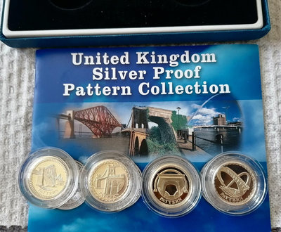 英國2003年橋主題4枚銀質精制樣幣套裝 Pattern s錢幣 收藏幣 紀念幣-11862【國際藏館】