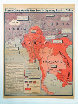 （徐宗懋圖文館）1942年緬甸戰役作戰地圖（品相質量良好）