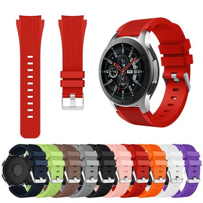 小胖 三星 Galaxy Watch Gear S4 簡約風純色智能手錶錶帶 42/46mm 柔軟舒適時尚美觀 替換腕帶