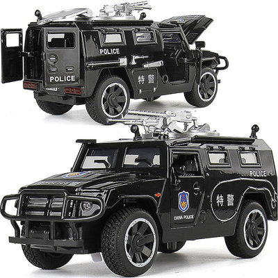 1:32金屬虎式軍事裝甲車特警公安防爆戰車軍車小汽車模型兒童玩具