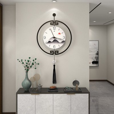 時鐘新中式掛鐘客廳時尚藝術裝飾時鐘掛墻家用簡約玄關創意中國風鐘表