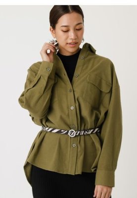 【WildLady】 日本純色簡約排扣寬鬆長袖棉料襯衫 外套AZUL BY MOUSSY