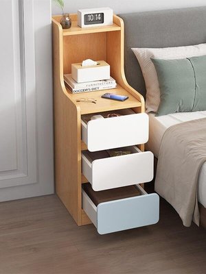 【可開發票】床頭櫃小型簡約現代超窄簡易床邊迷妳儲物收納櫃子出租房用置物架