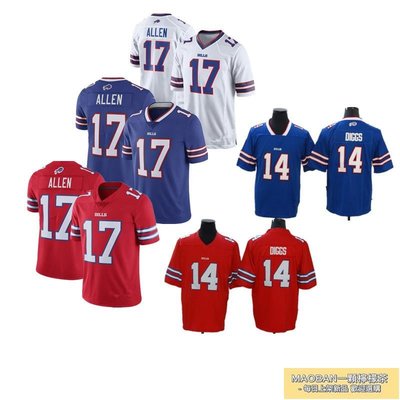 NFL比爾隊橄欖球衣服Bills #17 Allen 14# DIGGS 27# WHITE  刺繡【MAOBAN一顆檸檬茶】