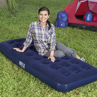 Bestway 67001單人加大充氣床墊 植絨深藍色氣墊床 懶人充氣床