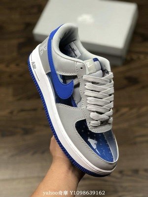 Nike Air Force 1 Low CMFT Signature 灰藍 時尚 低筒 籃球鞋 687843-002 情侶鞋
