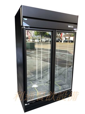 《利通餐飲設備》高質感 全黑 2門-玻璃冰箱 雙門冷藏冰箱 兩門冷藏玻璃冰箱
