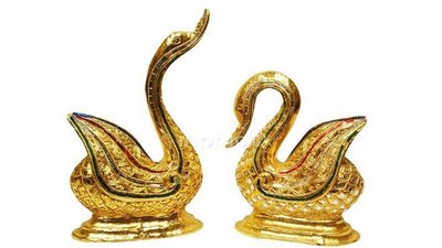 INPHIC-東南亞 家居飾品 泰國風格 擺飾 工藝品 天鵝 對 金色