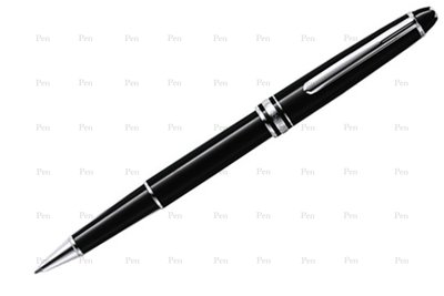【Pen筆】德國製 Mont Blanc萬寶龍 經典P163小班黑桿鉑金夾鋼珠筆