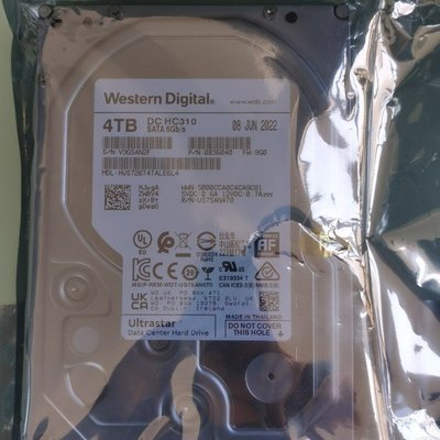 全新WD西數4T企業級硬碟4TB DC HC310 HUS726T4TALE6L4 SATA 2022
