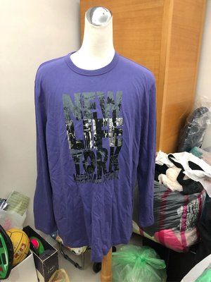 百貨專櫃hang ten純棉T恤 紫色長袖上衣 紫色運動服XL