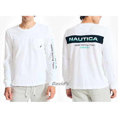 NAUTICA 上衣 衣服 T恤 長袖 Tee 帆船 男裝 帆船牌 美國帆船 素T 薄長袖 【VR2730】美國大衛