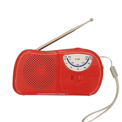 【現貨】限時銷售fm am調頻調幅可攜式手調abs原色帶耳機插孔模擬收音機