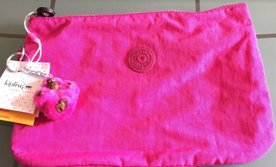 Kipling 比利時品牌 化妝包 莓粉色 有猴子吊飾（特價790元免運費）