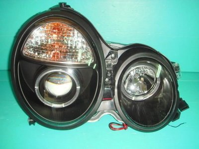 小傑車燈精品-全新 BENZ 賓士 W210 96-98 99-01年 黑框 光圈 魚眼 大燈 頭燈 SONAR製