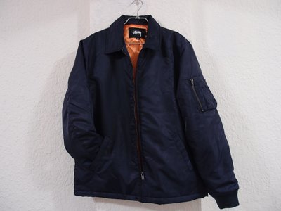 日本購回 二手 STUSSY COAT 美國街頭品牌 鋪棉夾克 海軍藍 L