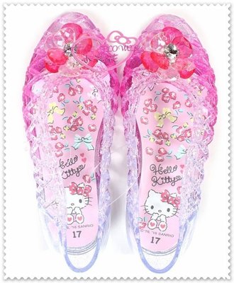 ♥小花花日本精品♥ Hello Kitty 兒童 透明平底鞋 雨鞋果凍鞋涼鞋16號出清賠售32070705