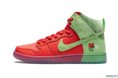 【正品】Nike SB Dunk High Strawberry Cough 紅綠 咳嗽草莓 CW7093-600代購