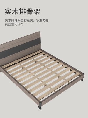 实木床现代简约2022年新款1.8米北欧实木双人床小户型经济型木床