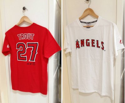 MLB Majestic美國大聯盟 天使隊Mike Trout背號短T-紅色/白色